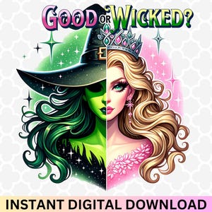 Good or Wicked Witch PNG: Pink and Green Coquette (Digital Download)