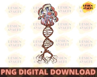Psychedelic Mushroom PNG: Trippy Hippie Art (Digital Download)