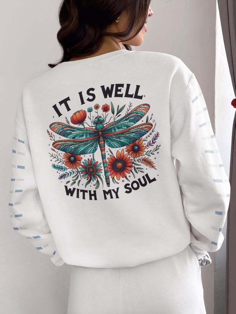 Dragonfly Floral PNG: It is Well With My Soul (digital Download) - Etsy