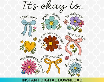 Boho Floral PNG: Motivational Kindness Design (Digital Download