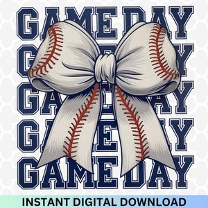 Glitter Baseball Bow PNG: Game Day Design (Digital Download)