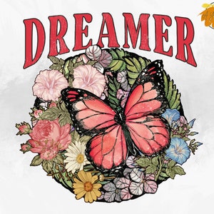 Watercolor Butterfly PNG: Dreamer Floral Clipart (Digital Download)