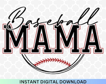 Retro Baseball Mama Design: Karierte Sublimation PNG SVG (Digitaler Download)