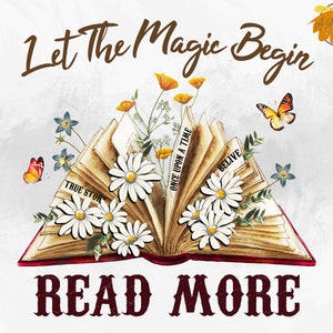 Read More Books PNG - Book Lover Png, Bookish Png, Retro book Png, Trendy Design, Book Png, Reading Books Png, Teacher Sublimation Design