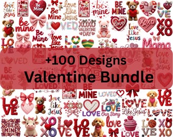 Valentine's Day PNG Bundle: Crochet Bow, Coquette Sublimation Designs (Digital Download)