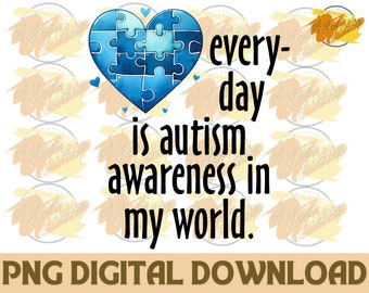 Consapevolezza dell'autismo PNG: Design del puzzle a forma di cuore (download digitale)