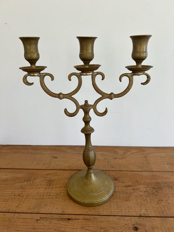 ヴィンテージ 真鍮 3 アーム キャンドルスタンド - Etsy 日本