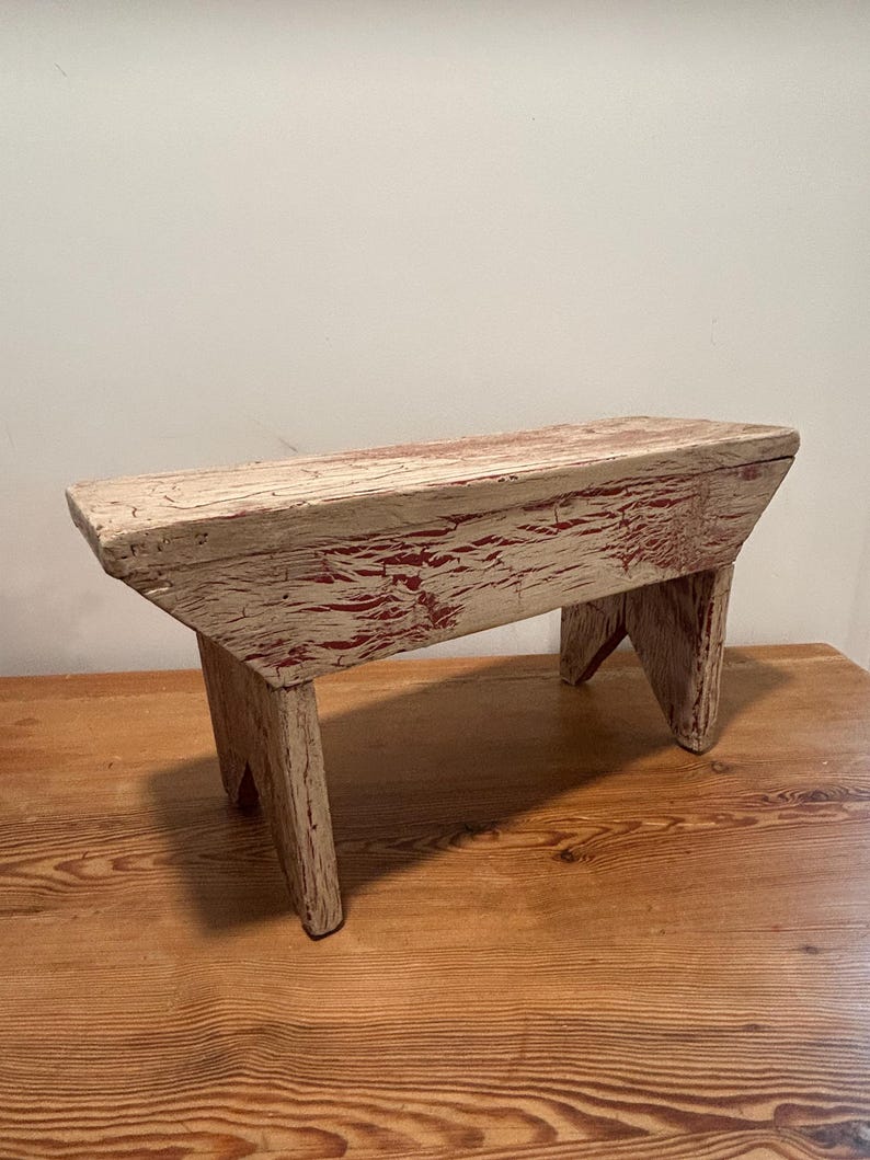 Vintage Painted Wood Foot Stool | Plant Stand | Bench | Riser - Etsy