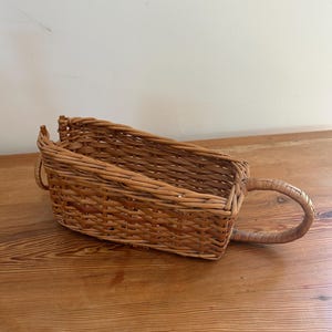 Vintage Wicker Wine Bottle Holder Basket Caddy | Boho | Coastal