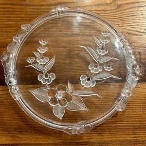 Vintage Mikasa Kristallglas Maria Serie in Satin Blume Torte Kuchen Servierplatte