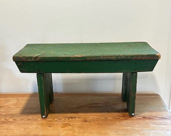 Vintage Farmhouse Wooden Stool – Rustic Primitive Footstool - Etsy