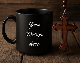 Black Mug Mockup – Coffee Mug Template for Print-on-Demand & Etsy | Product Mockup for Designs