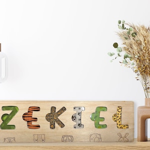 Namenspuzzle SVG Tiernamenpuzzle SVG Namenspuzzle mit Kerben Digitale SVG-Datei