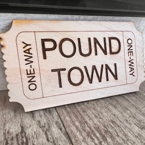 Pound Town Ticket SVG Día de San Valentín Archivo digital Archivo cortado por láser Glowforge SVG