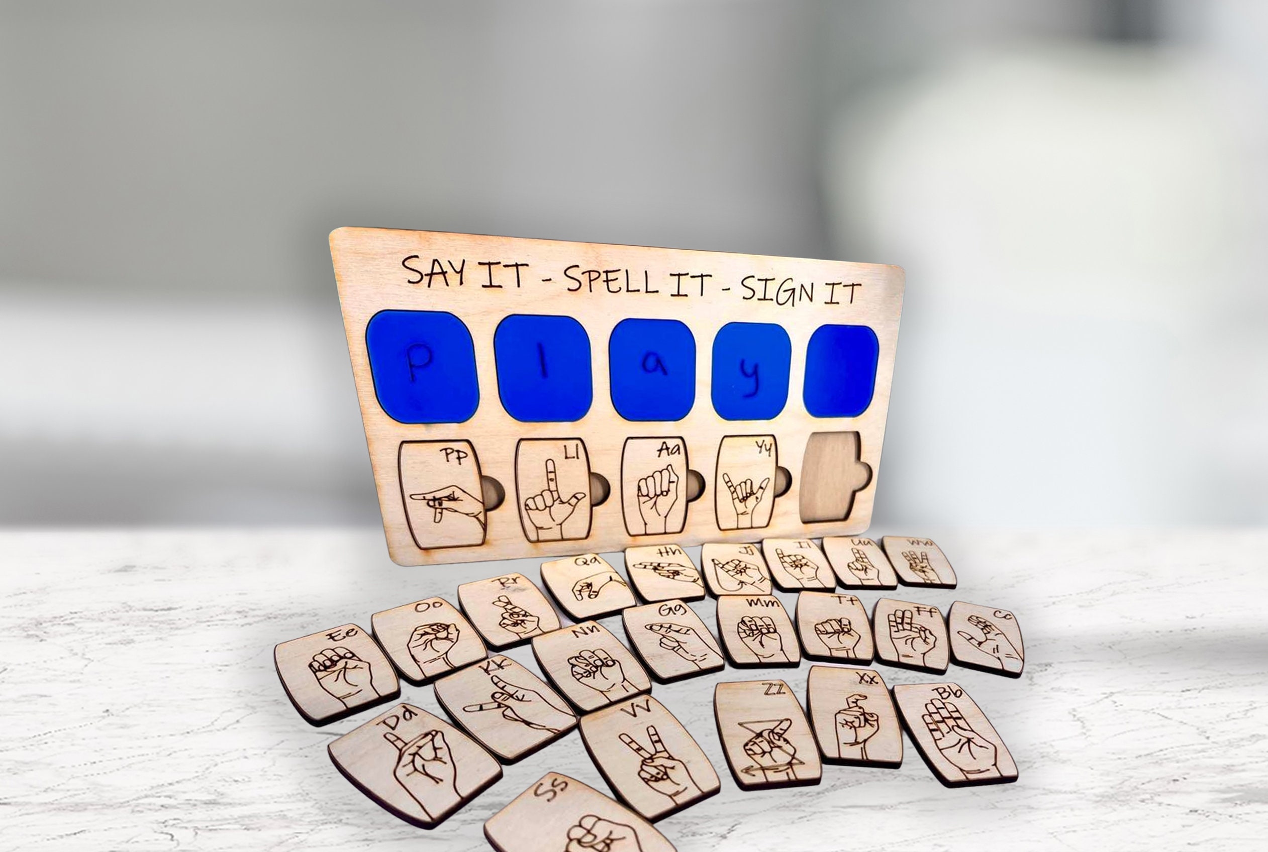 Sign Language Spelling Board SVG ASL Word Board Sign Etsy