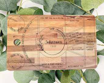SVG Charcuterie Board süße Sprüche Valentinstag Schneidebrett Schneidebrett geschnitten Datei Laser Datei Glowforge Datei