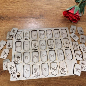 Sign Language Alphabet Puzzle SVG | ASL Puzzle | Sign Language Glowforge File | Cut File