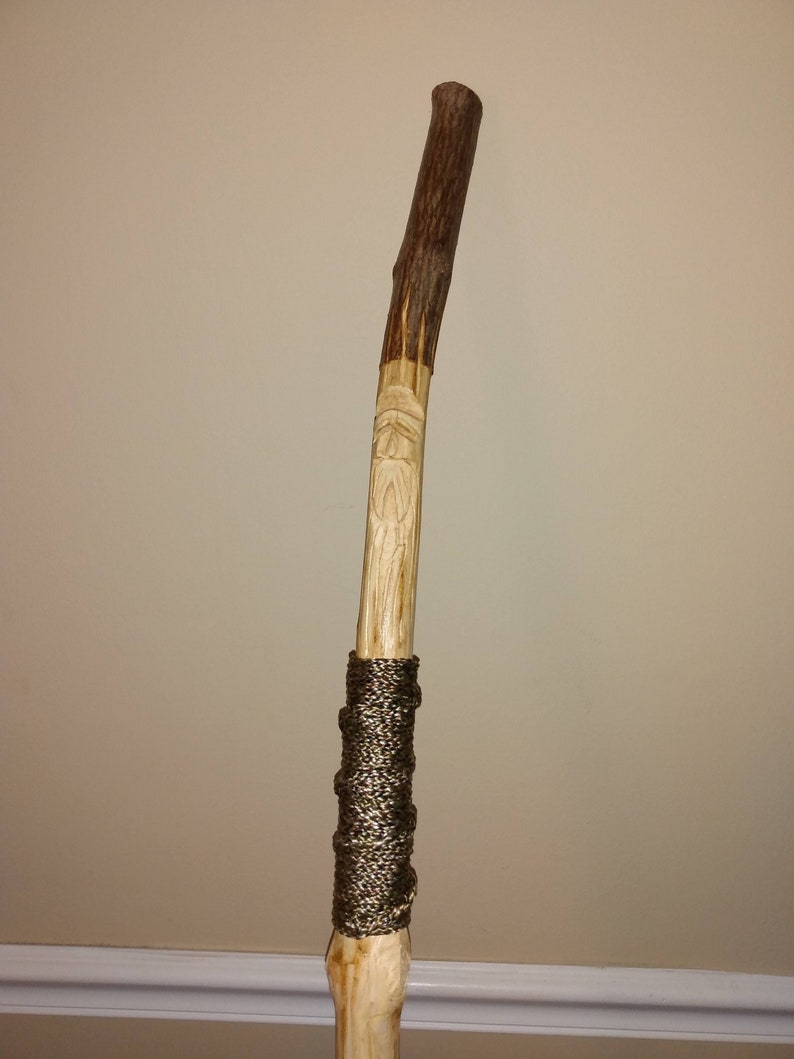 Wood Spirit Walking Stick Etsy