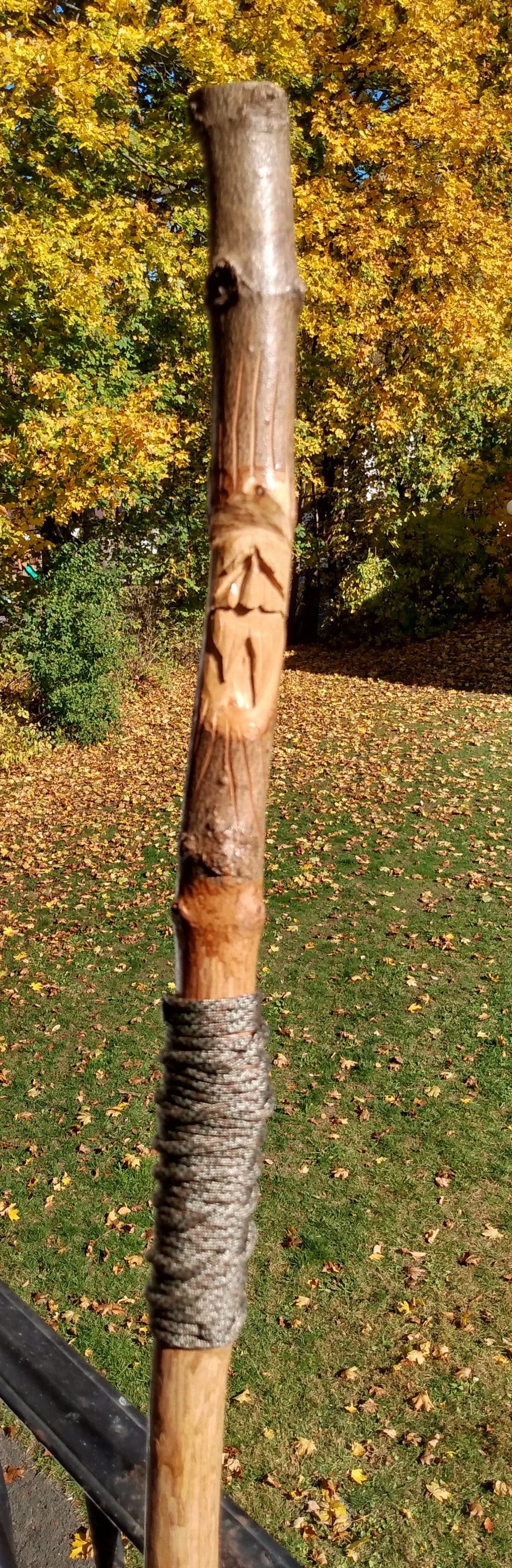 Wood Spirit Walking Stick Etsy