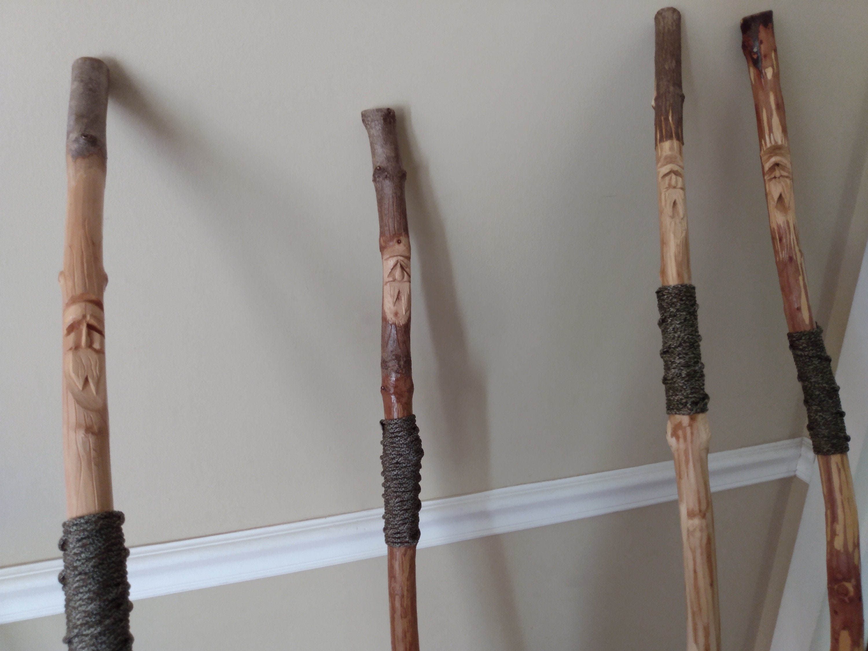 Wood Spirit Walking Stick Etsy