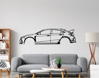 Sticker Silhouette Véhicule Honda Civic Type R