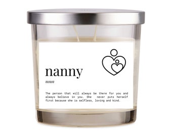 Personalised Nanny Candle Label, Custom Candle Sticker, Gift for Nanny, Grandma Candle Decoration