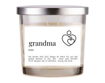 Grandma Candle Label, Personalized Candle Sticker, Custom Candle Decoration, Grandma Gift, Candle Accessories