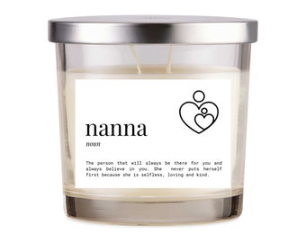 Personalised Nanna Candle Label, Custom Candle Sticker, Gift for Grandma , Mother's Day