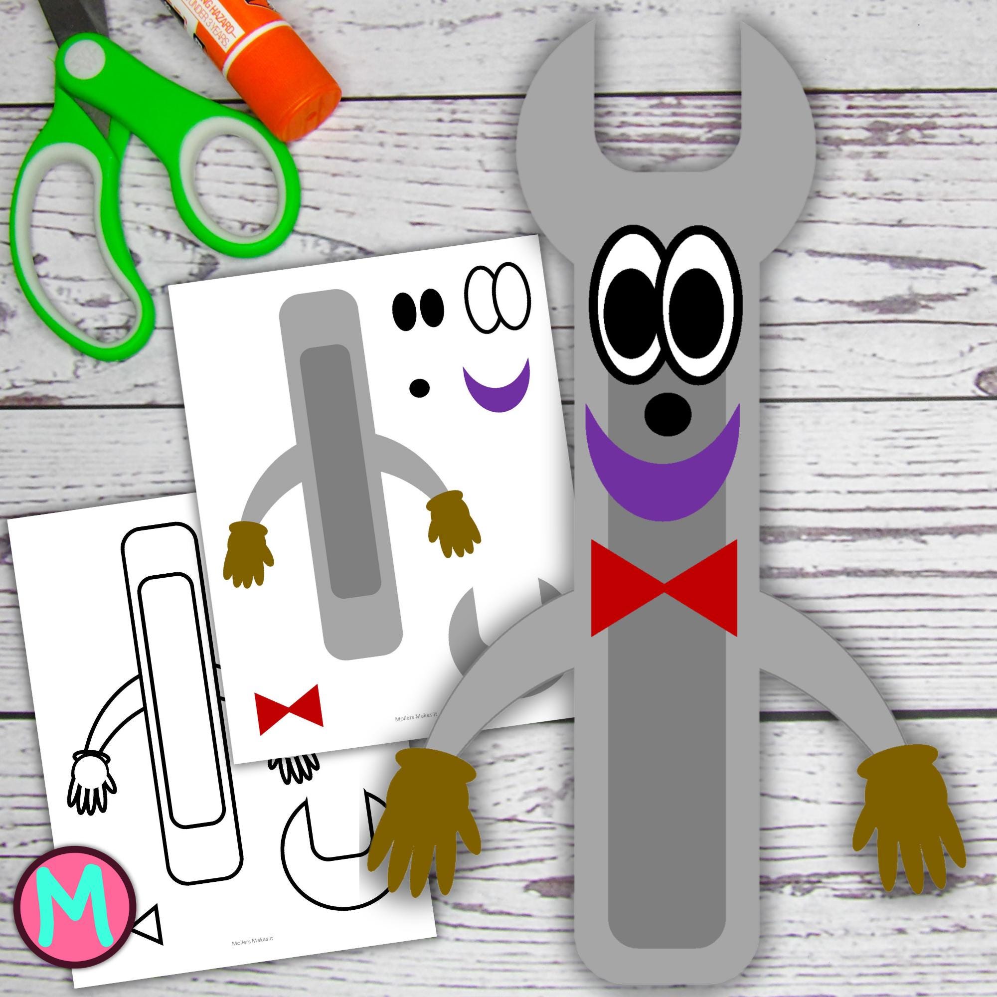 Wrench Template.pdf Wrench Craft Template: Cut & Paste Tool Activity (PDF) - Etsy