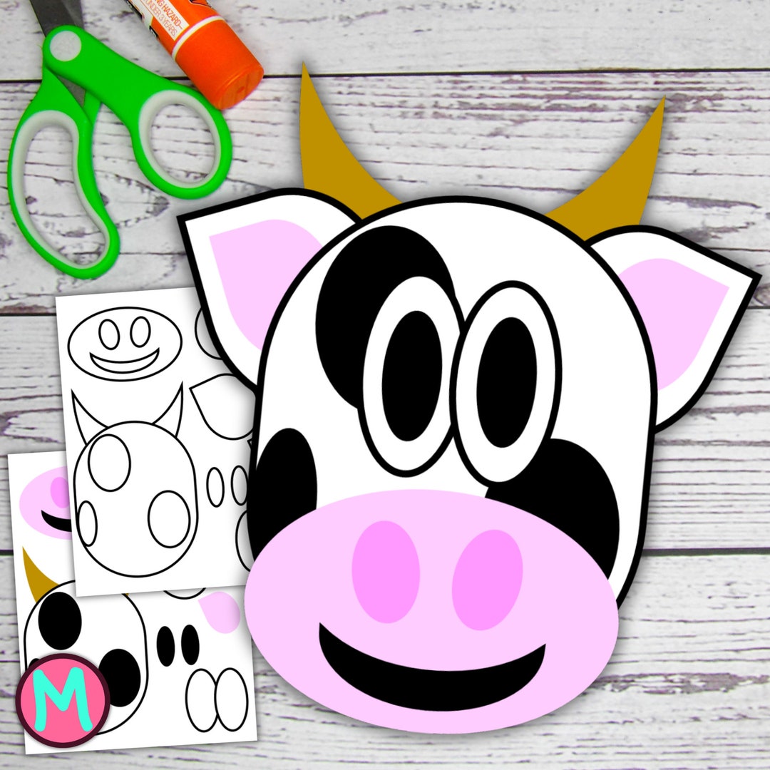 Cow Craft Template for Preschool, Kindergarten, Elementary and Cow Craft Template for Preschool, Kindergarten, Elementary and