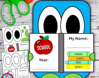 Blue School Monster Craft Template: Back to School Activity (PDF)