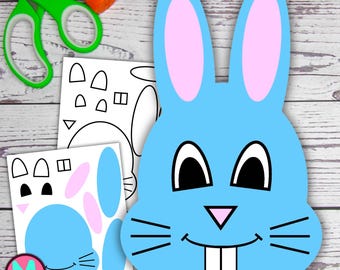 Bunny Rabbit Head Craft Template: Easter Paper Craft (PDF)