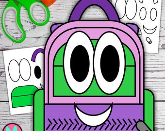 Pink Backpack Craft Template: Cut & Glue Paper Craft (PDF)