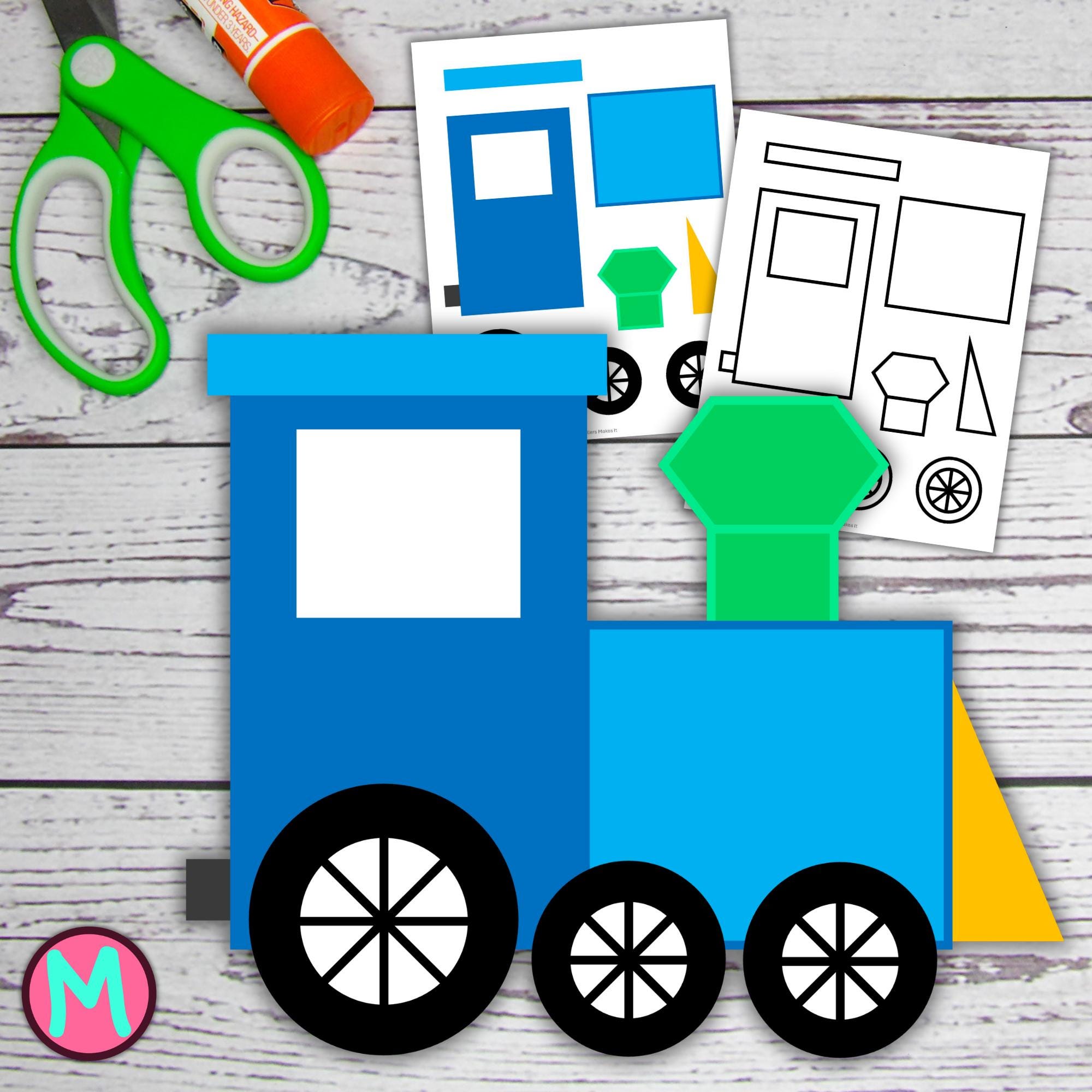Blue Train Craft Template: Printable Cut & Glue Paper Craft For Kids…