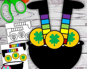Pyssel med guldkruka för St. Patricks dag: Aktivitet för småbarn (PDF)