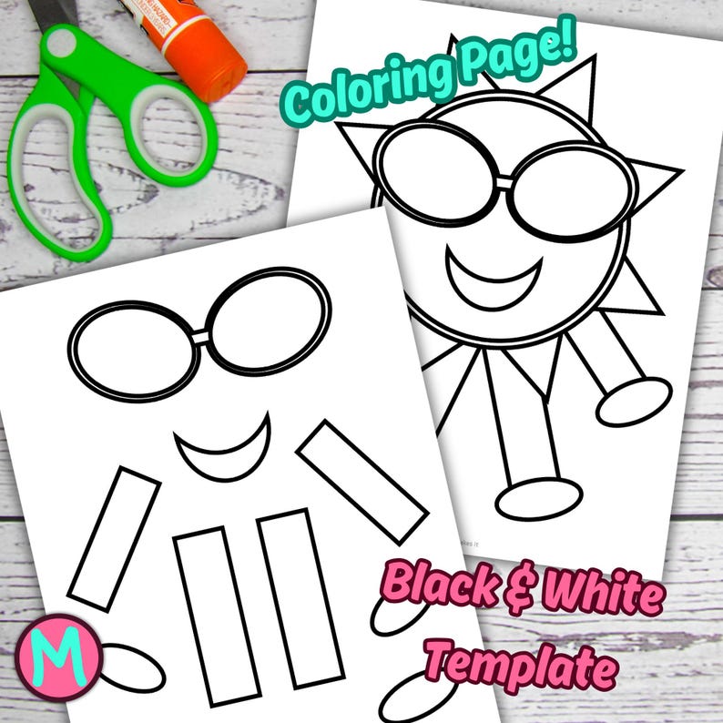 Sun Person Craft Template, Printable Cut and Glue Paper Craft for Kids ...
