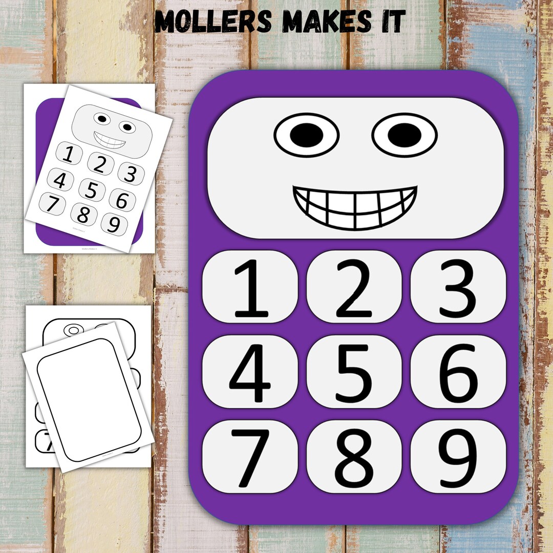 Candid Calculator Craft Template for Preschool Kindergarten Etsy