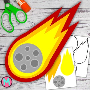 Space Asteroid Craft Template for Kids, preschool, elementary, toddler, homeschool