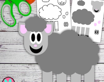 Sheep Craft Template: Printable Farm Cut and Glue Activity for Kids (PDF)