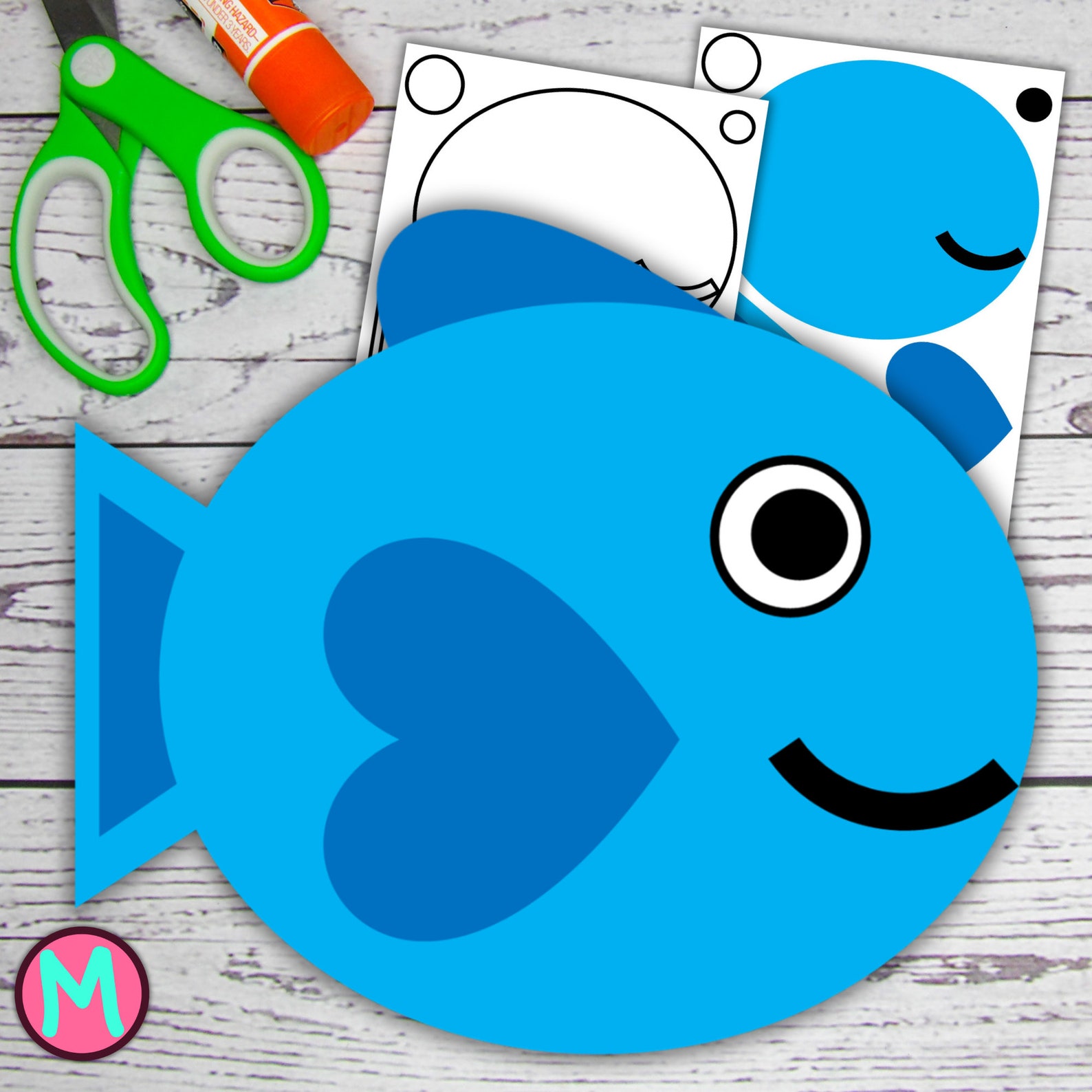 Fish Craft Template: Preschool Cut and Glue Paper Craft Activity for ...