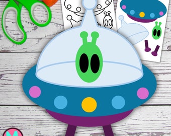Modèle d'artisanat de vaisseau spatial extraterrestre : créations en papier découpé et collé (PDF)