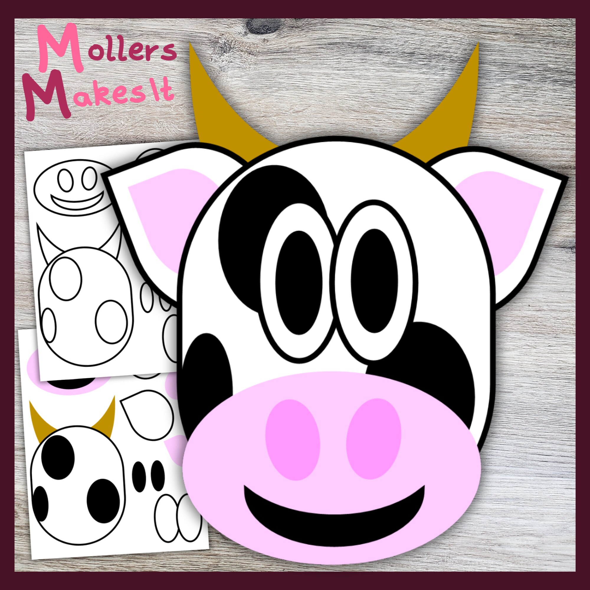 Cow Craft Template for Preschool - Il Fullxfull.5780658862 1d3w