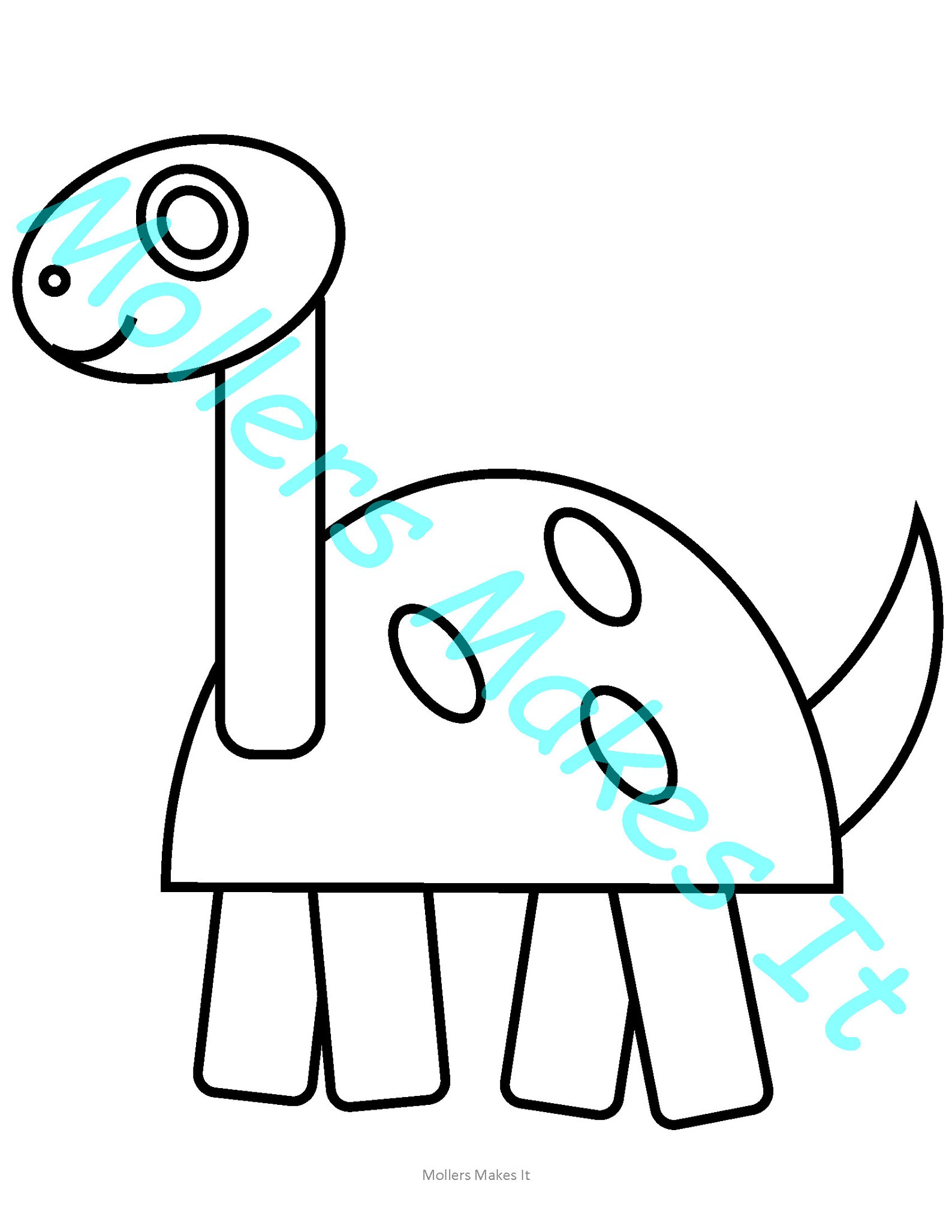 Brontosaurus Dinosaur Craft Pattern Template for Kids in Preschool ...