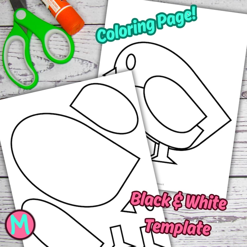 Red Bird Craft Template, Printable Animal Cut and Glue Paper Craft for ...