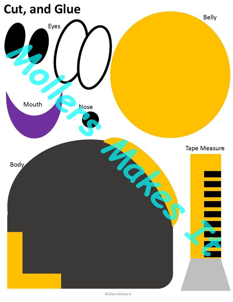 Measuring Tape Paper Craft Printable Pattern Template for Kids in ...