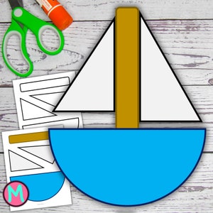 Sailboat Craft Template: Printable Cut & Glue Paper Craft Activity For Kids (PDF)