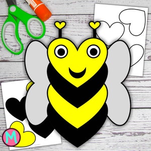 Bumble Bee Craft Template for preschool, simple toddler craft, kids spring craft, bug craft for homeschool