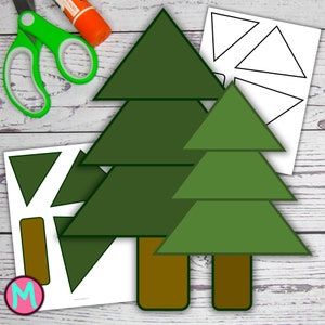 Pine Tree Craft Template: Kids' Cut & Glue Activity (PDF)