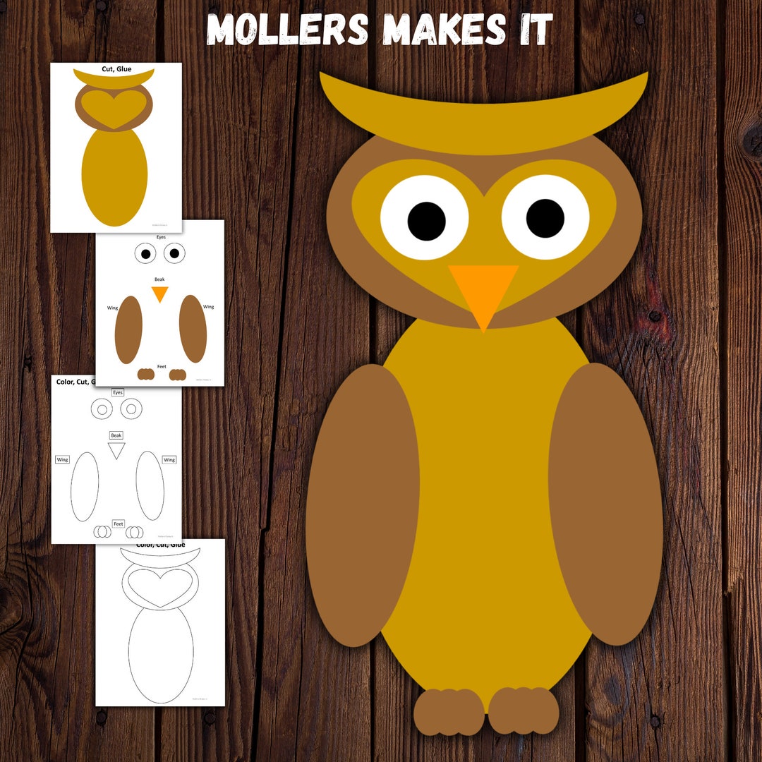Adorable Owl Paper Craft Printable Pattern Template for Kids Etsy Adorable Owl Paper Craft Printable Pattern Template for Kids Etsy