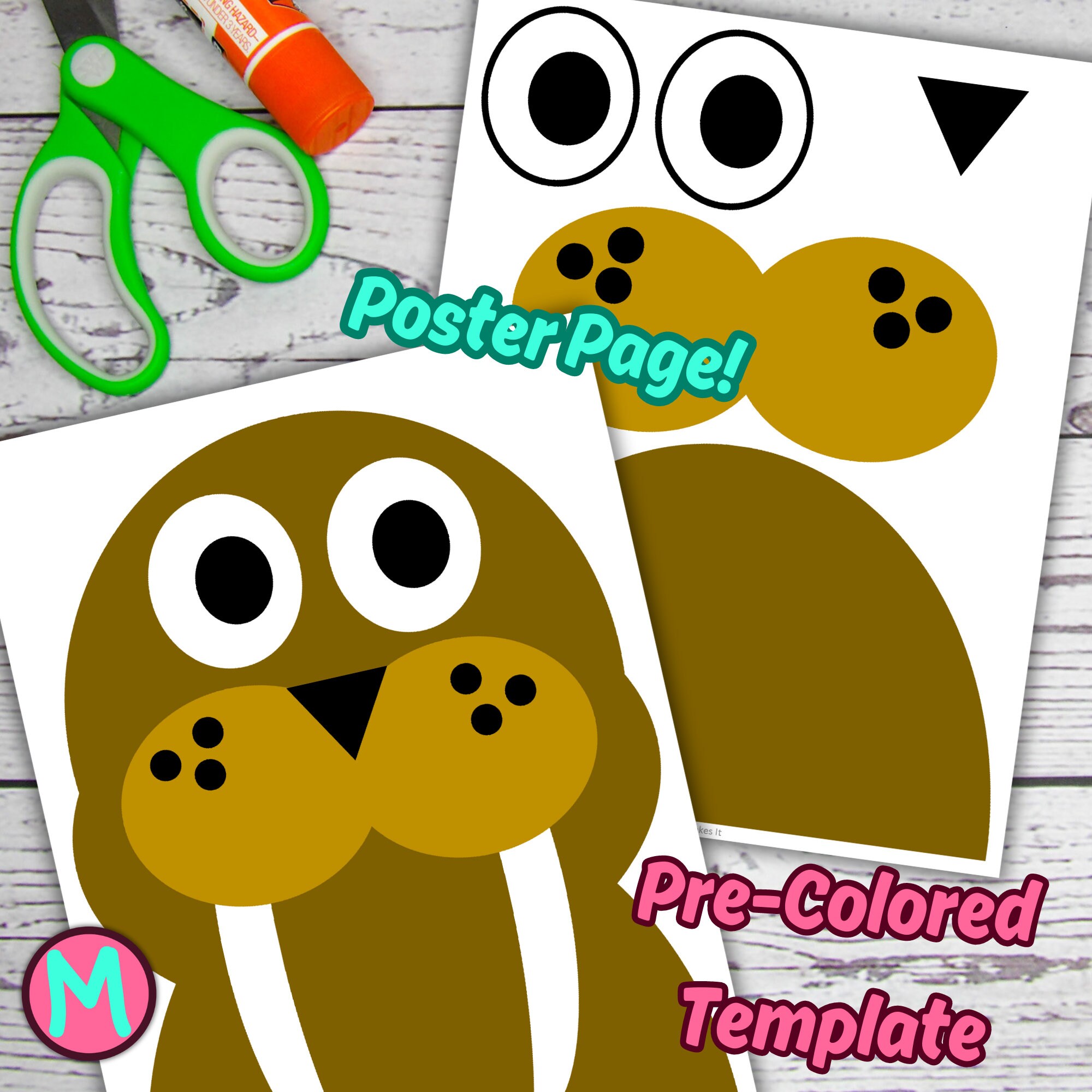 Walrus Craft Template for Kids Paper Pattern for Preschool Build a Walrus Craft Template for Kids Paper Pattern for Preschool Build a